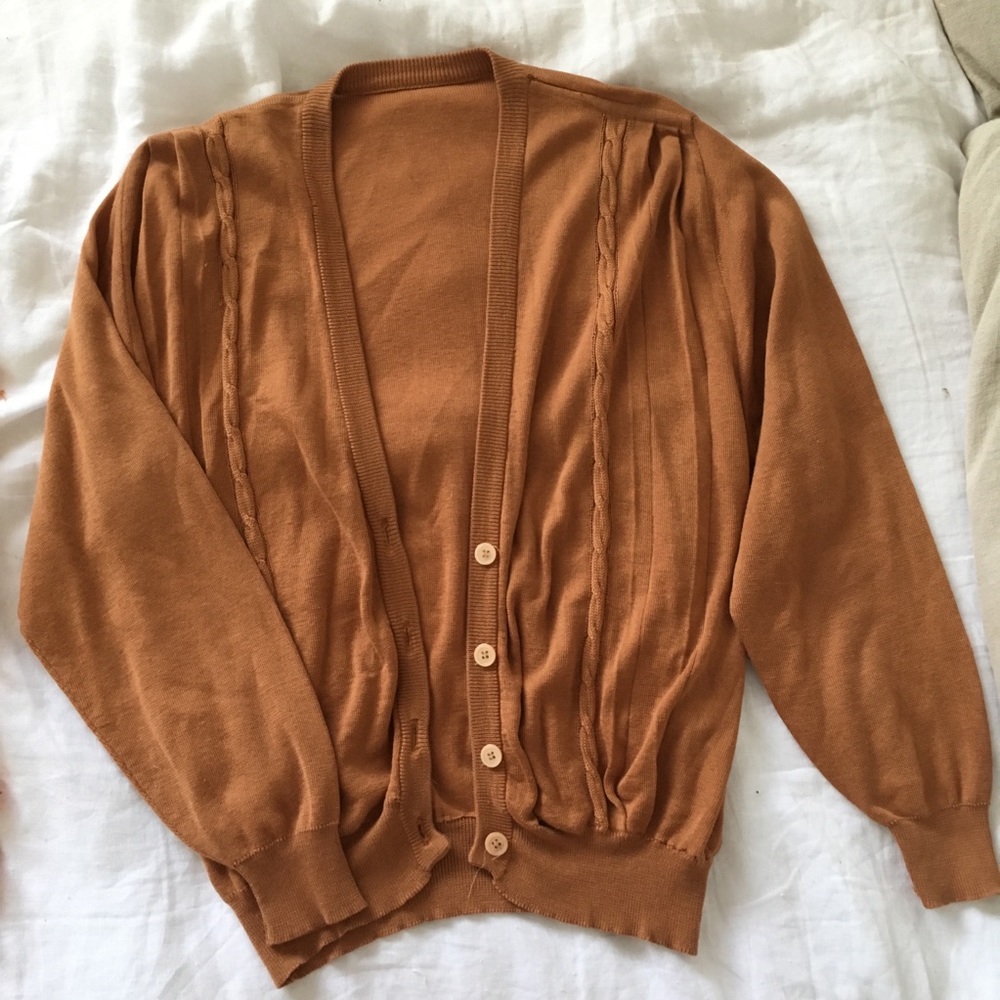 Rust ochre vintage cardigan